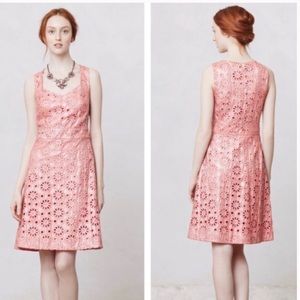 Maeve Anthropologie Coralshine Floral Eyelet Dress